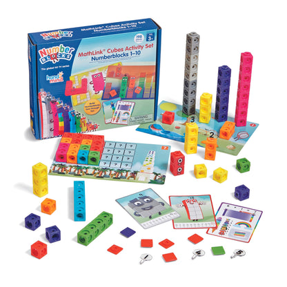 Learning Resources MathLink Cubes Numberblocks 1-10 Activity Set, Early Years Maths Learning, Build, Learn & Play in The Classroom & at Home