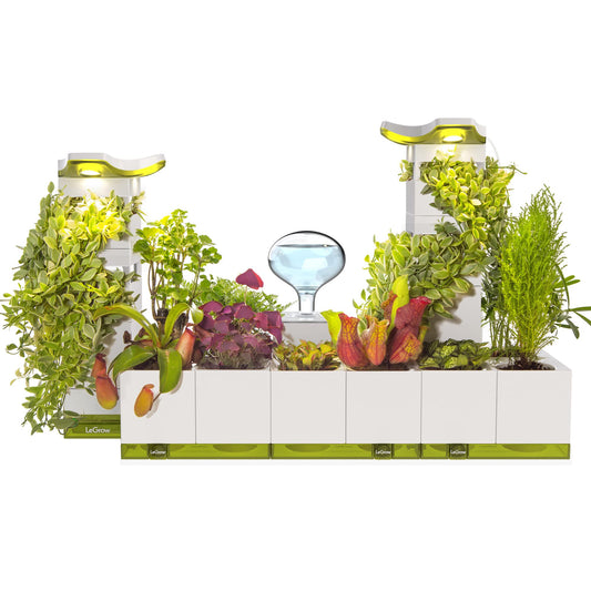 LeGrow Home Garden, Enjoy The Natural Landscape Daily, Automatic LED Grow Light, 7 Days Watering Free Ecosystem, Modular Design Fits Any Space, Write, [Plants NOT Included].