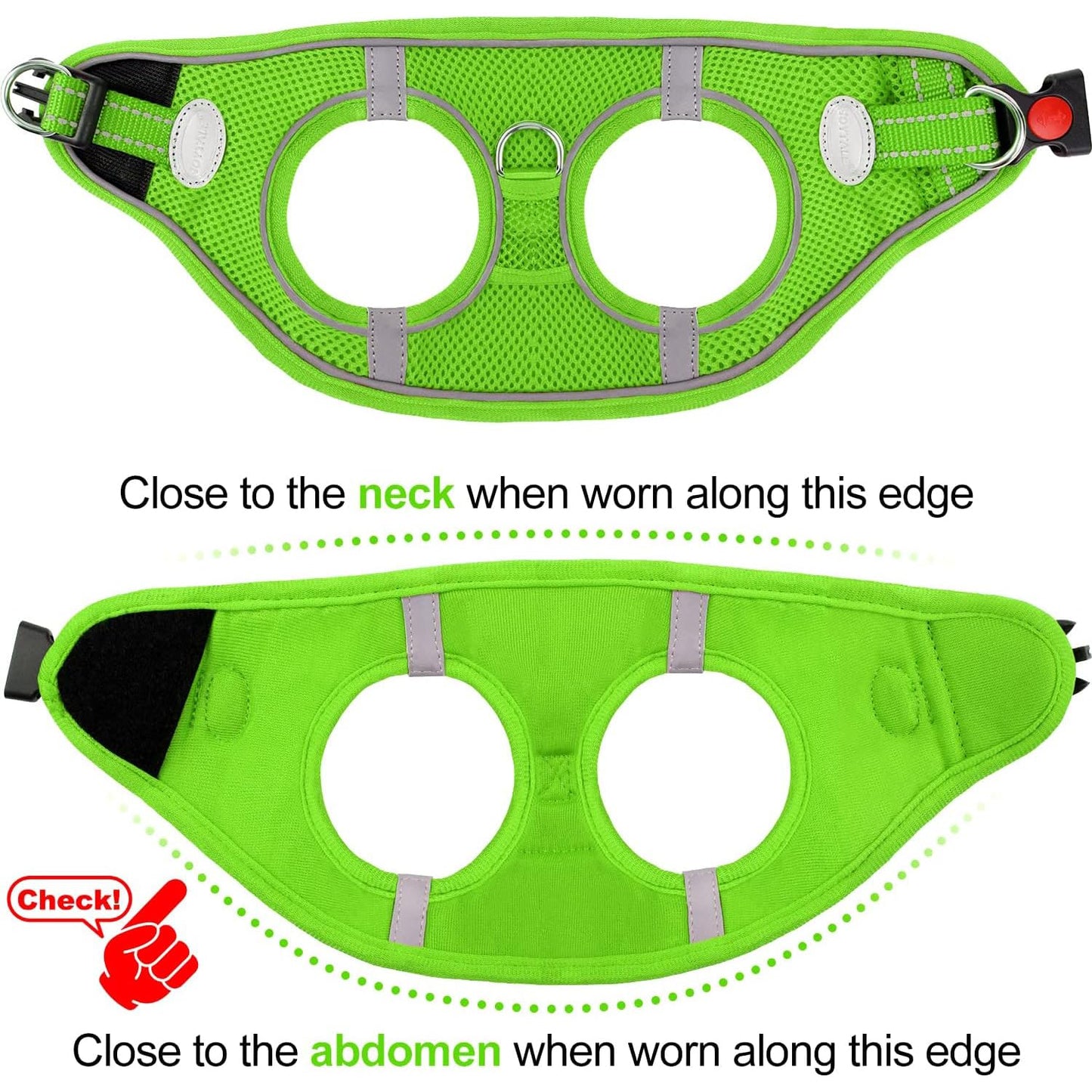 Joytale Small Dog Harness, Breathable Mesh Step-in Vest, Reflective Soft Padded Harnesses Small Sized Dog for Walking, Green, S