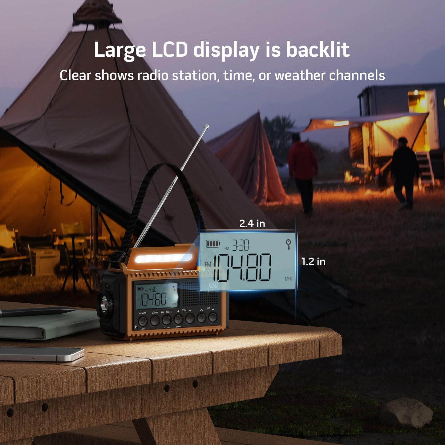 5000 Emergency Weather Radio with AM/FM/NOAA/SW, 5 Ways Powered Solar Hand Crank Alert Radio with LCD Display&SOS, Portable Radio with Cellphone Charger, Flashlight, Reading Lamp, Headphone Jack