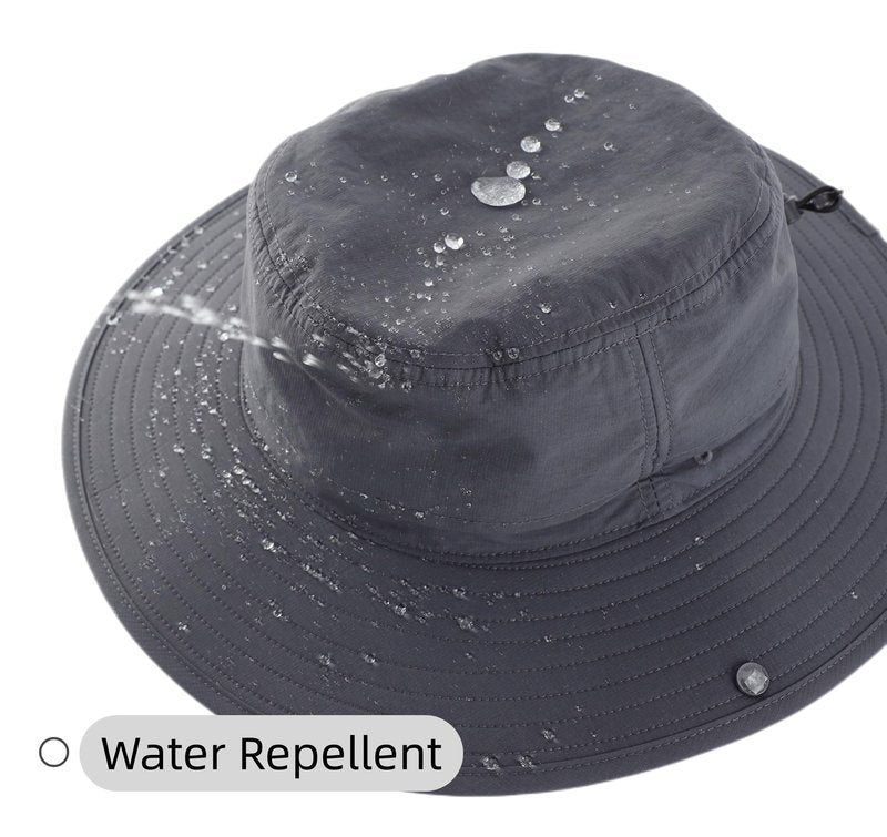 Connectyle Men's Cowboy Sun Hat Wide Brim Fishing Hiking Camping Gardening Hat UV Protection Outdoor Summer Sun Hat Dark Grey