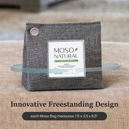 Moso Natural Air Purifying Bag 600g. A Scent Free Odour Eliminator for Kitchens, Bedrooms, Living Rooms, Pet Areas. Premium Moso Bamboo Charcoal Odour Absorber. Free Standing Design.
