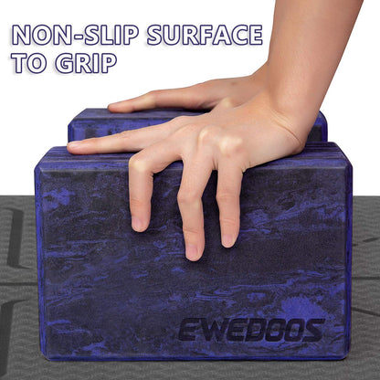 Ewedoos Yoga Blocks 2 Pack Eco Friendly Yoga Block High-Density Non-Slip Yoga Block Set for Yoga Pilates
