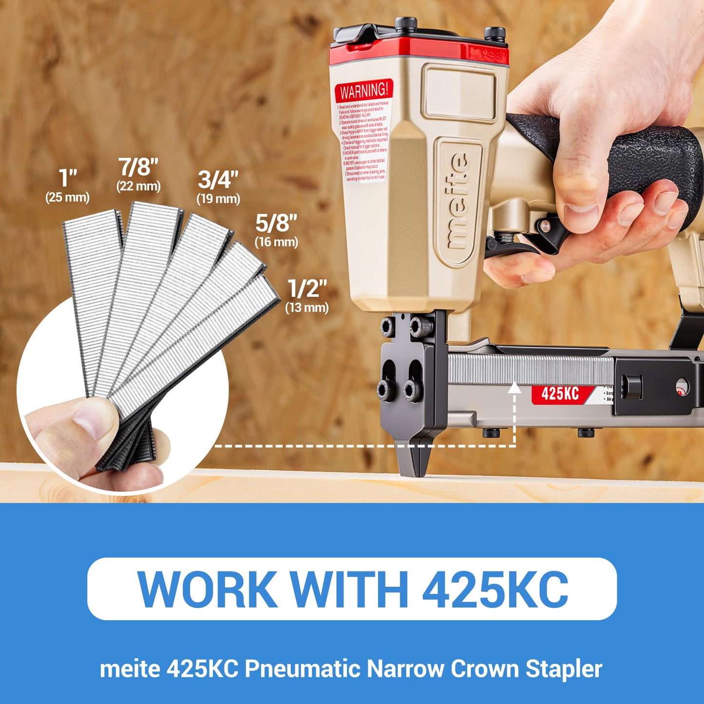 meite 18 Gauge 1/4-Inch Narrow Crown Staples, 1/2-Inch Length Heavy Duty Galvanized Upholstery Staple for Electric or Pneumatic Guns (10 Boxes)