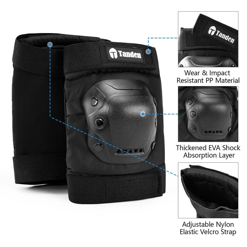 Tanden Skateboard Protective Gear Youth Knee Pads and Elbow Pads Set, Elbow and Knee Pads for Roller Skating Wrist Guards Skateboarding Pads