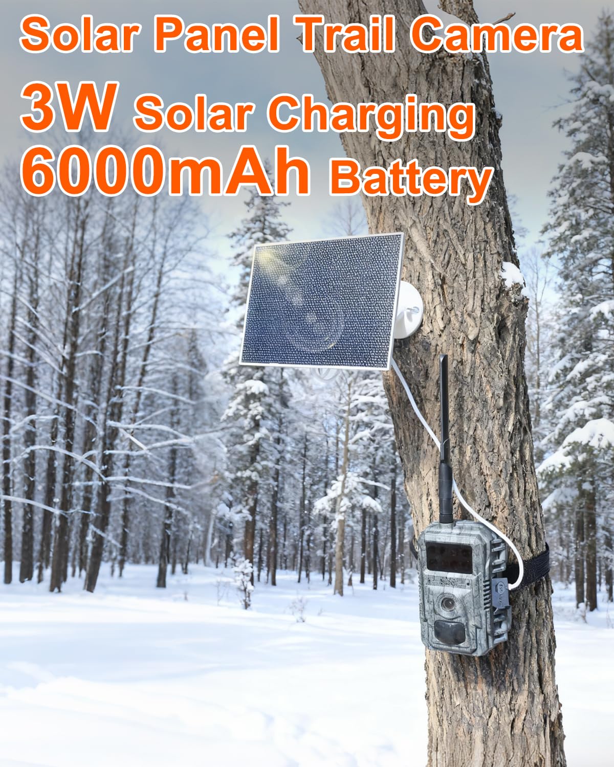 Vatony 4G Cellular Trail Camera-with 4K 48MP Wide Angle 120 Degree,Night Vision up to 100FT, Solar Powered Hunting Camera with SD Storage, IP68 Waterproof, Motion Activated Wildlife Camera