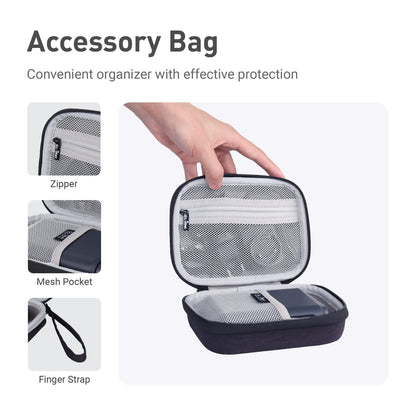 Gadget Organizer Case for Travel Routers GL-AXT1800/ GL-MT1300/ GL-SFT1200/ GL-E750, Chargers, Cables & Accessories, Sturdy & Durable Pouch, Hand-carry EVA bag, Anti-shock, Water Resistant (Black)