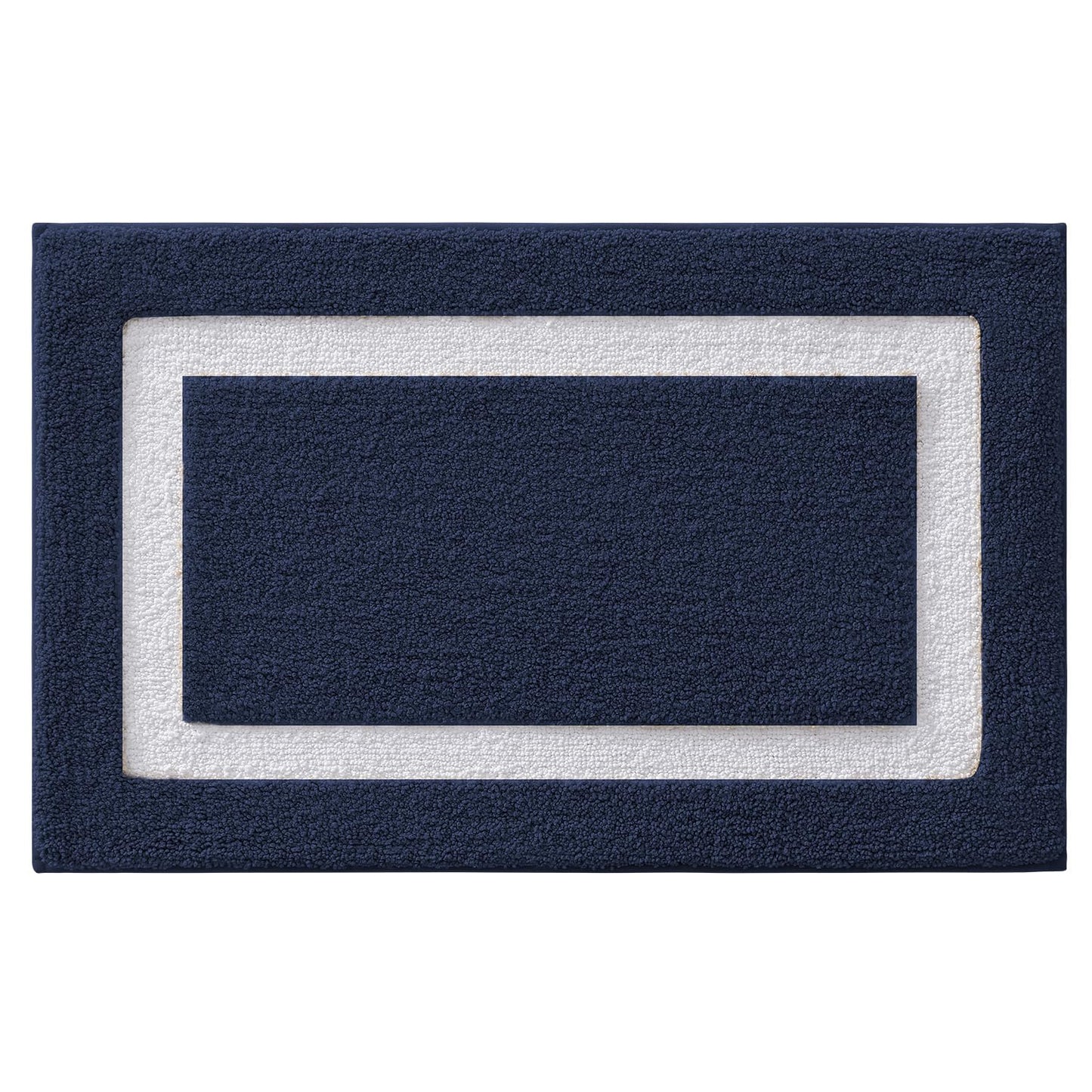 LUMI Extra Soft Bathroom Rugs, Non Slip Washable Bath Mat, Absorbent Microfiber Bath Rug, Quick Dry Plush Bath Mats for Bathroom for Shower, Bathtub, Floor, Blue, 16x24