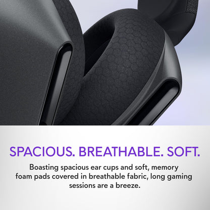 Alienware Tri-Mode Wireless Gaming Headset AW725H - Wired/Wireless, Bluetooth 5.3, Audio Output - 20 Hz, Mini-Phone (3.5mm), Battery Talk Time Up to 55 Hrs (Bluetooth), Dark Side of The Moon