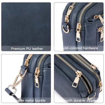Telena Small Crossbody Bags For Women Vegan Leather Crossbody Purse With Adjustable Wide Strap For Daily Life