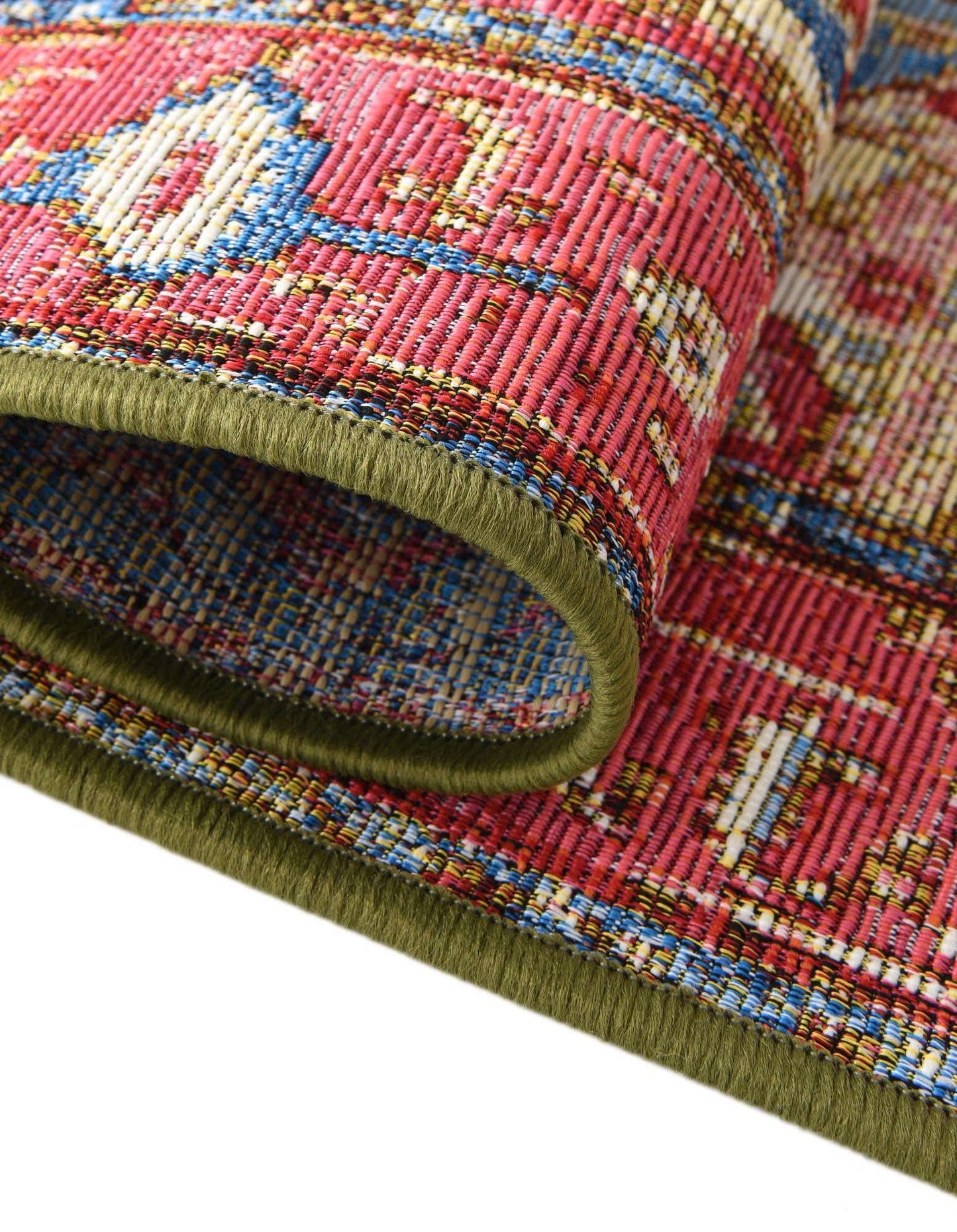 Unique Loom Outdoor Traditional Collection Area Rug - Limon (5' 3" x 8' Oval Multi/Red)