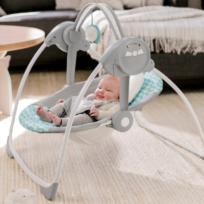 Ingenuity: ity by Ingenuity Swingity Swing Easy-Fold Portable Baby Swing, 0-9 Months Up to 20 lbs (Goji)