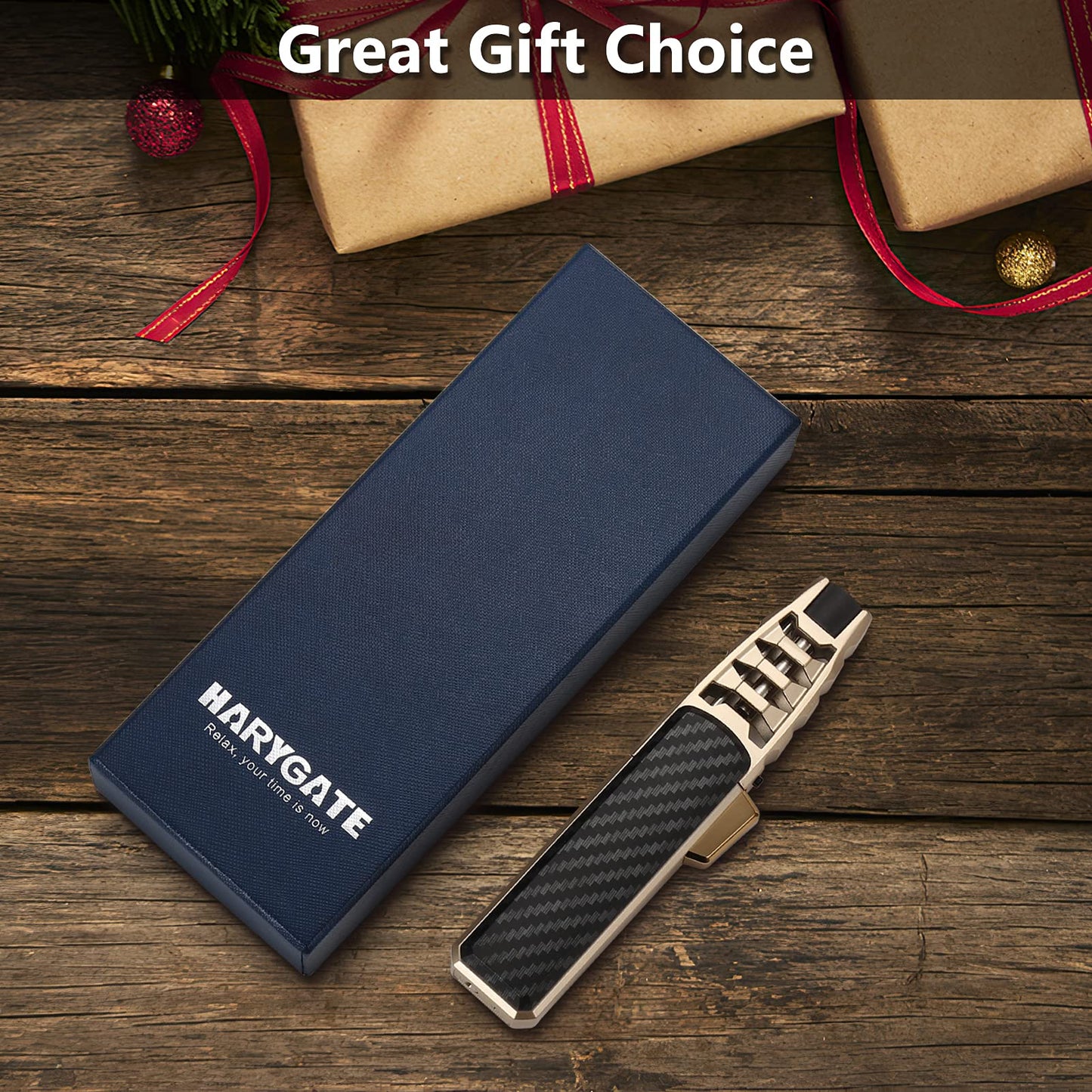 Butane Torch Lighter, Refillable Kitchen Cooking Torch Windproof Adjustable Flame Solar Beam Torch Blow Torch with Safety Lock for Baking Creme Brulee