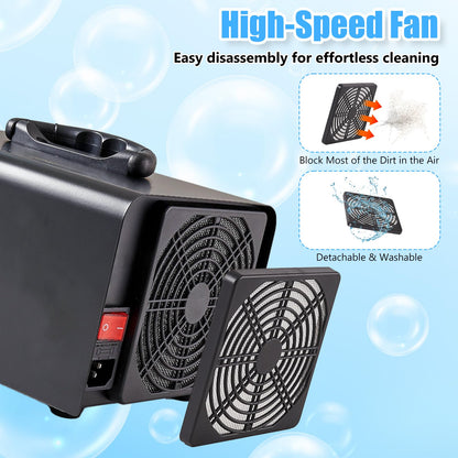 HHGM 48,000mg/h High Capacity Ozone Machine Generator, Commercial Industrial Quartz Tube Air Purifier, Ionizer & Deodorizer Ozone Odor Eliminator Suitable for Home, Car, Basements, Pets, Smoke, Farms