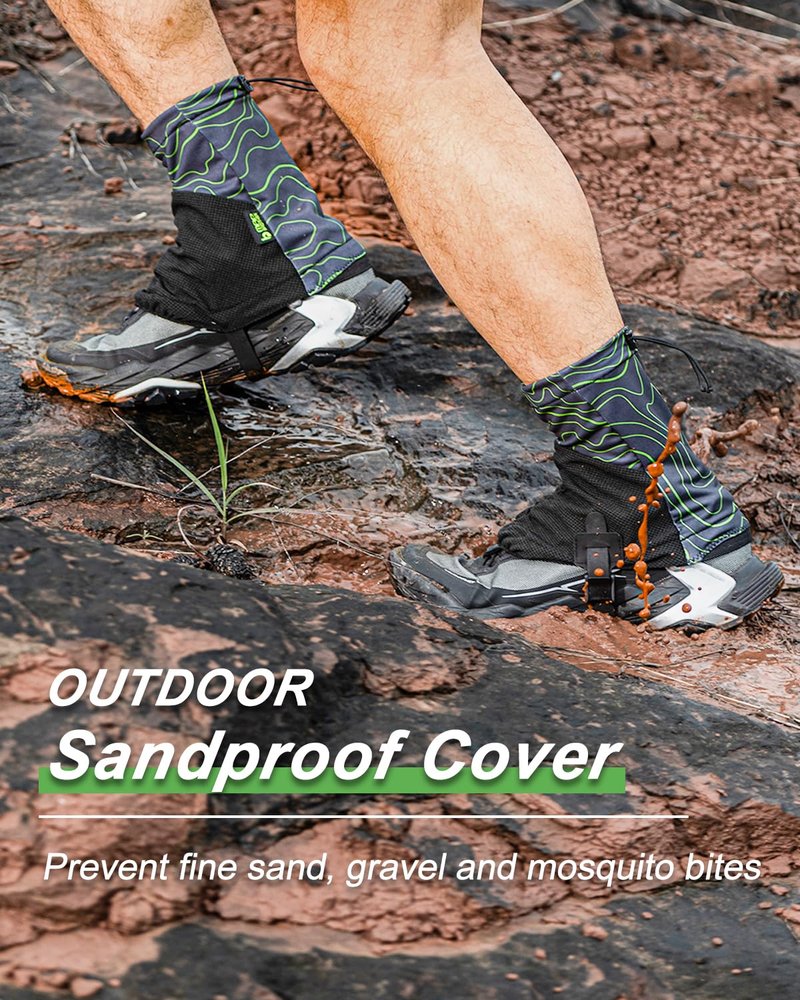 Danuosie Trail Gaiters, Low Ankle Shoe Gaiters for Hiking Boots, Waterproof Boot Gators Protectors for Walking, Running & Hunting - Keeps Sand, Mud & Debris Out