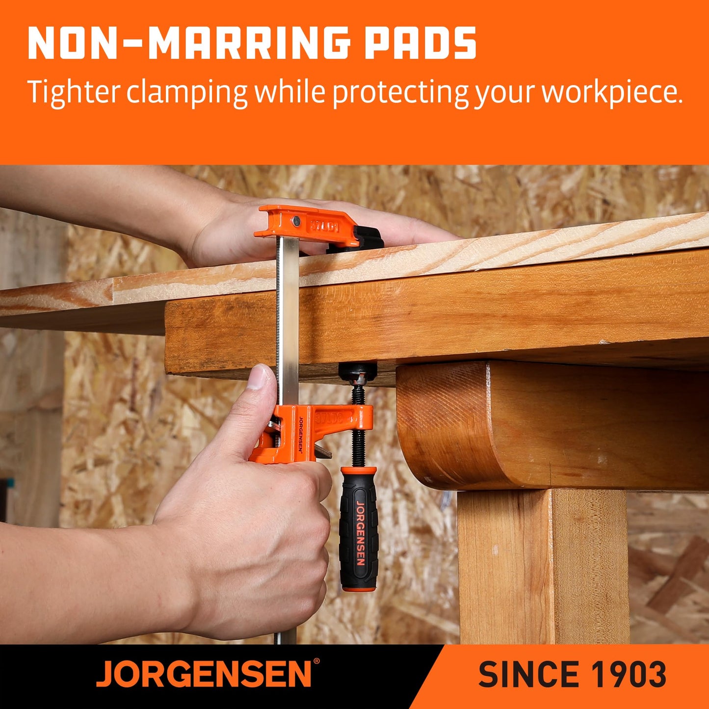 Jorgensen 2-Piece Steel Bar Clamp Set, Light Duty F-Clamp, 8-inch & 12-inch