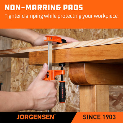 Jorgensen 2-Piece Steel Bar Clamp Set, Light Duty F-Clamp, 8-inch & 12-inch