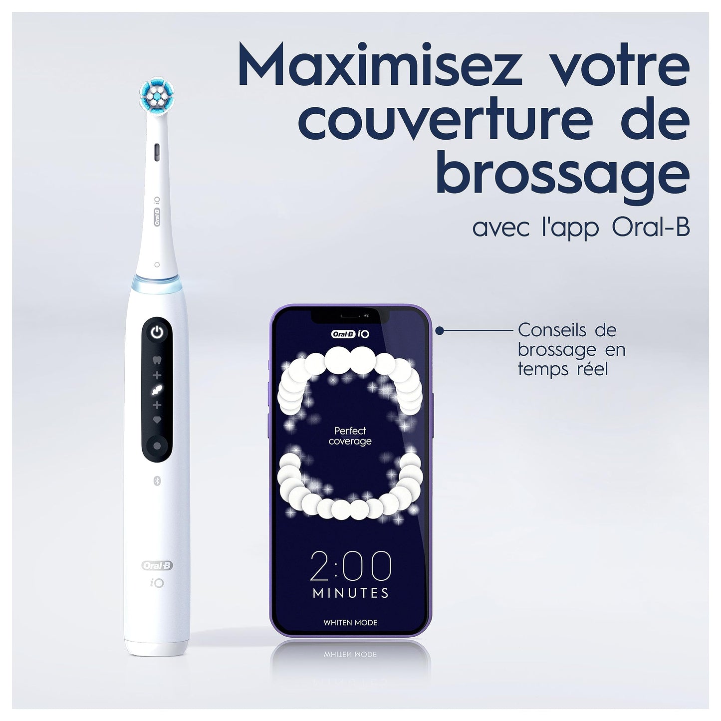 Oral-B iO 5N Electric Toothbrush, Pressure Sensor to Protect Gums and Sensitive Teeth, with Accessories, 1 Soft Brush, 1 Charger, 1 Travel Case, White