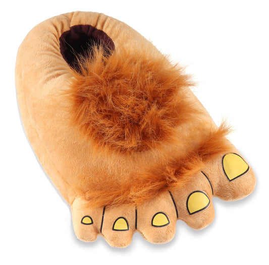 Extpro Caveman Slippers Furry Monster Novelty Warm Winter Plush Bigfoot Indoor House Shoes for Adults Kids (Medium)