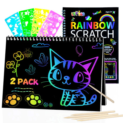 OSLINE Arts and Crafts for Kids Ages 3-5-10 Girls Boys,Rainbow Scratch Paper Art Notebooks,Art Supplies Kit for Gift, Party Favor Toys for 4-8 Year Old,Easter Birthday Gifts for Kids 6-12
