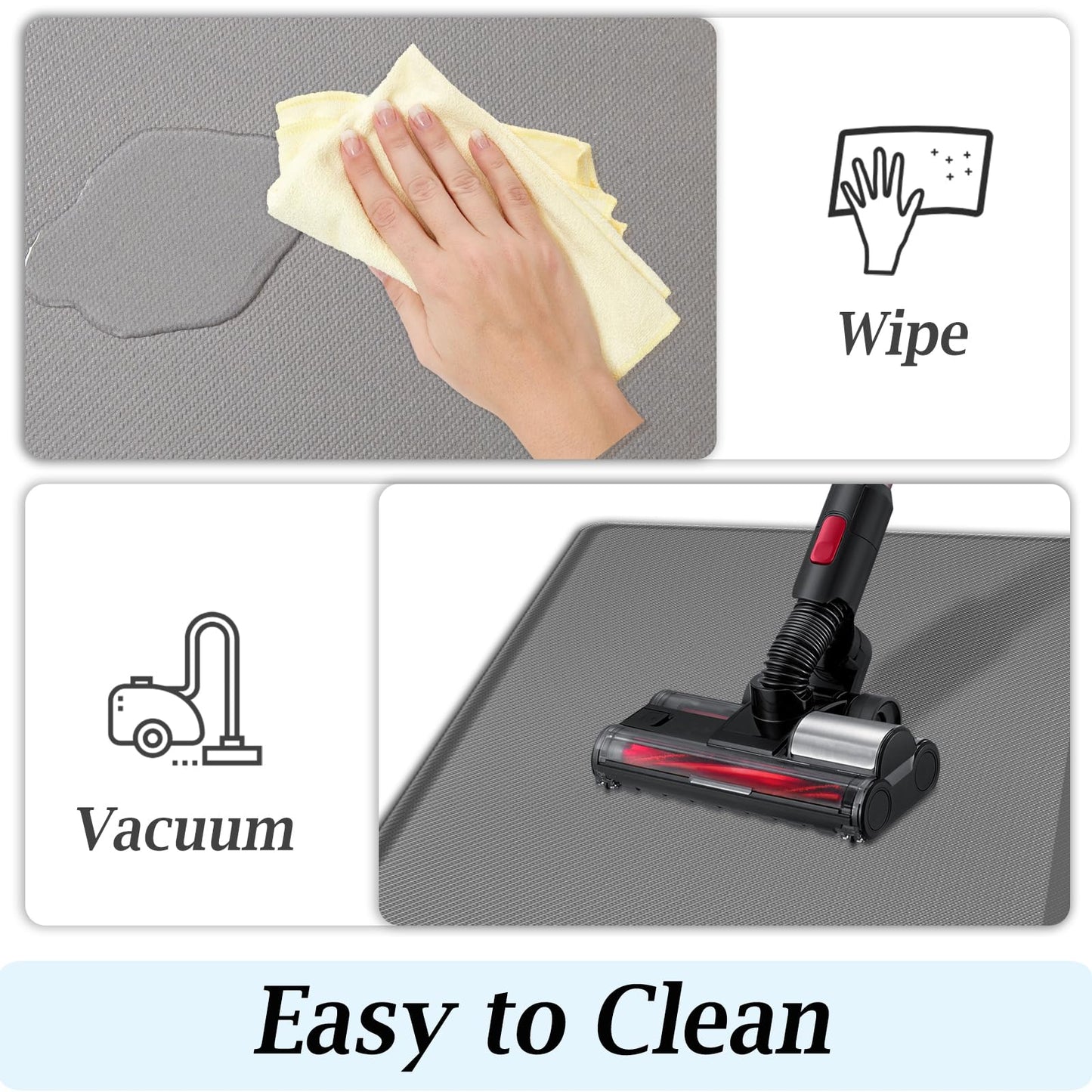 Artnice Kitchen Floor Mats Cushioned Anti Fatigue Mat, Waterproof Non-Slip Standing Desk Mat, 0.75" Heavy Duty Comfort Kitchen Rugs for Home, Work Station, Office(20" x 39", Grey)