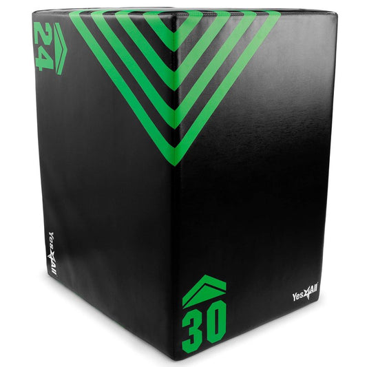 Yes4All 3 in 1 Foam Plyometric Jump Box - Jump Training & Conditioning - Green, A. 30" x 24" x 20" - 16 lbs