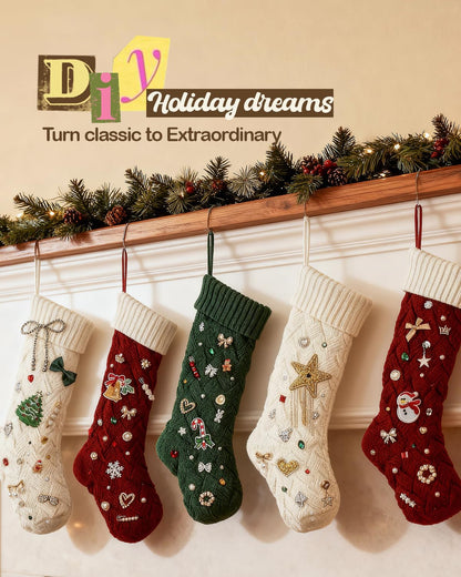 DoDoBeads Christmas Shoe & Sock Charms Kit, 86 pcs DIY Holiday Decorations with Bows, Pearls, Snowflakes, Pins – Perfect for Festive Christmas Socks, Shoes & Holiday Craft Projects