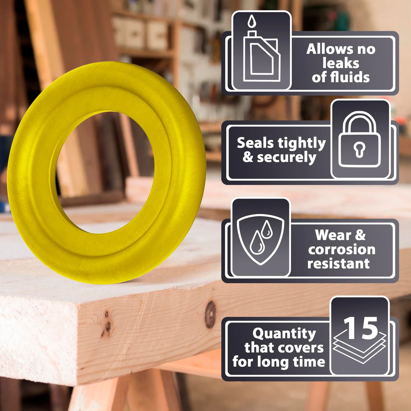 15 Pcs Oil Drain Plug Rubber Coated Stainless Steel Gasket - 9mm Replacement for Mercury-Mercruiser Gear Case Drain Plug OEM 26-830749 Fits for 1984-2012 by AUTOMAJOR