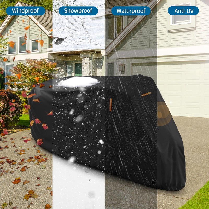 AKEfit Bike Cover, Waterproof Outdoor Bicycle Cover Rain UV Snow Proof with Anti-theft Lock Hole Outside Bike Storage Covers for Mountain Road Electric City Bike-L for 1 Bike