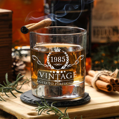 AOZITA 40th Birthday Gifts for Men - 40th Birthday Decorations for Men, Party Supplies - 40th Anniversary Ideas for Him, Dad, Husband, Friends - 11oz Whiskey Glass