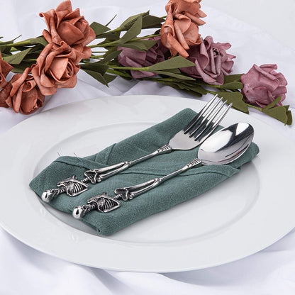 ONEKOO Dinner Spoon, Premium Stainless Steel Dinner Spoons, Handmade, Dishwasher Safe (Silver), Use for Home, Kitchen or Restaurant, or Halloween Decorations