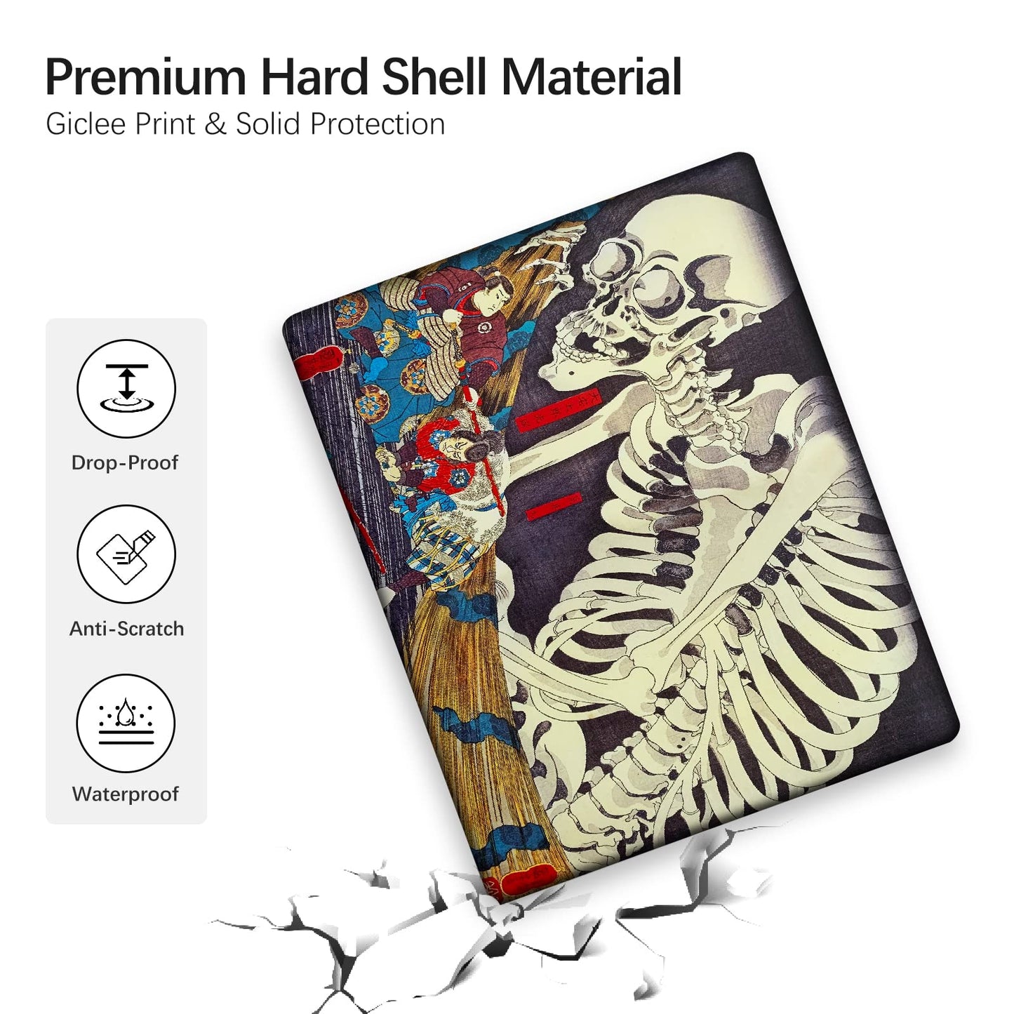 Compatible with MacBook Air 13 inch Art Case Skin, 2022, 2021, 2020-2018 Release A2179/A2337 M1 with Touch ID Colorful with Keyboard Cover & Screen Protector (The Skeleton Specter by Kuniyoshi)