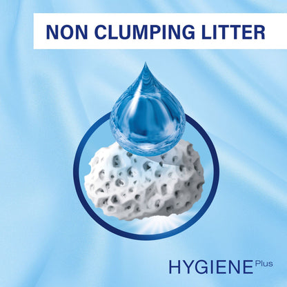 CATSAN - Hygiene Plus Non-Clumping Adult Cat Litter and Kitten Litter - 20L - 100% Natural and Absorbent