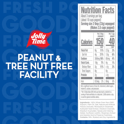 Jolly Time The Big Cheez, Cheddar Cheese Microwave Popcorn, 3.2oz Sharing Bag, 3 Bags Per Carton (The Big Cheez, 3.2 Ounce (Carton of 3))