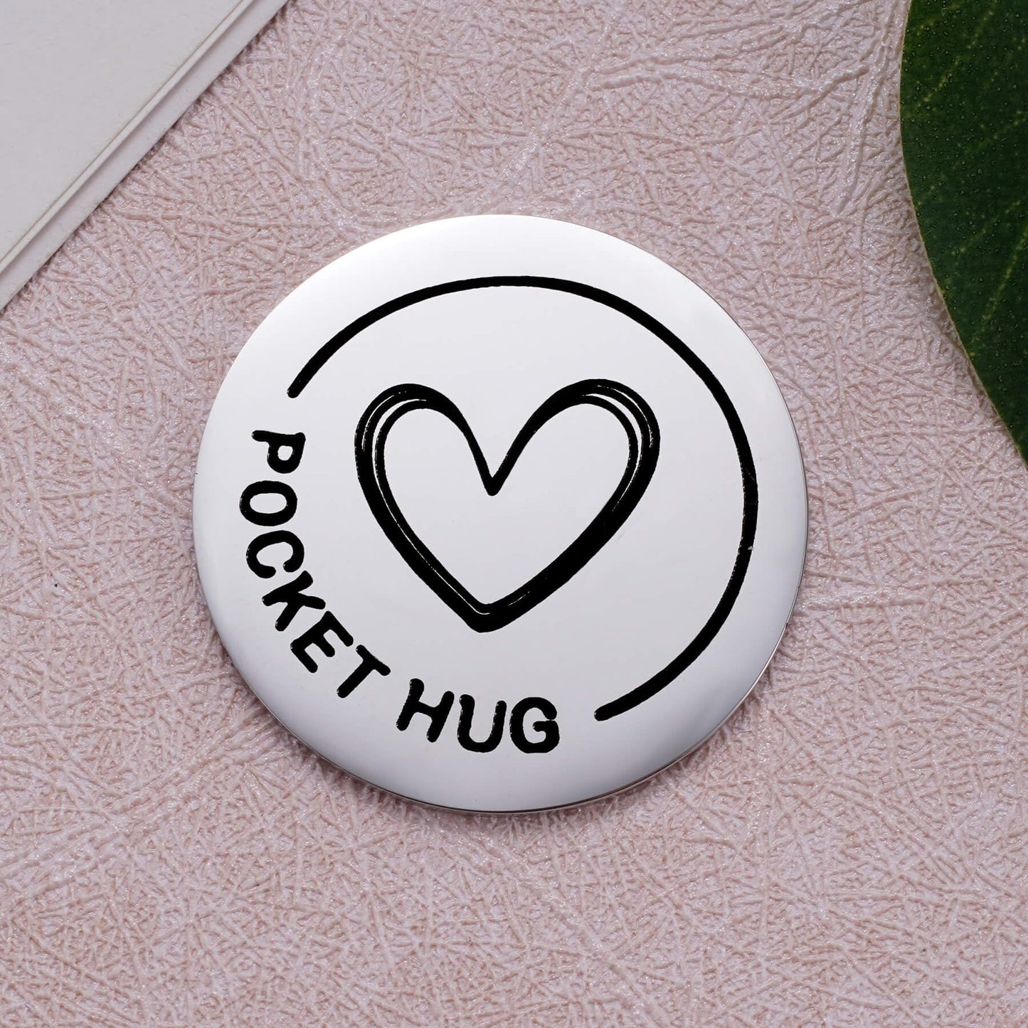 To My Men Pocket Hug Token I Love You Gift for Husband Boyfriend Birthday Christmas Anniversary Valentines Day Gift for Him Double Sided Message Engraved with Leather Keychain