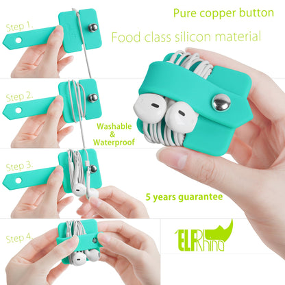 ELFRhino Cord Organizer Earbuds Holder Earphone Wrap Earphones Organizer Headset Headphone Earphone Wrap Winder Cord Manager Cable Winder Set of 2