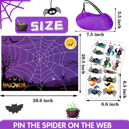 Halloween Pin The Tail Game Pin The Spider On The Web Game Halloween Party Games for kid Halloween Pin The Tail Halloween kid Party Outdoor Halloween Games for kid Halloween Party Activities,N/C-11
