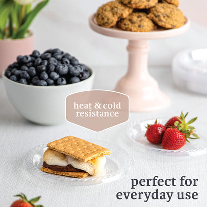 9 Inch Disposable Clear Plastic Plates In Bulk By Framo for Party and Dinner,And For Any Occasion, Microwaveable, BBQ, Travel, and Events (9 Inch 120 pack)