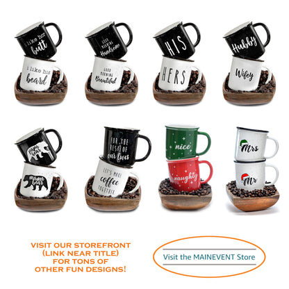 MAINEVENT Naughty Nice Christmas Mugs Coffee Set 11 Ounce, Christmas Cups Couple Gift