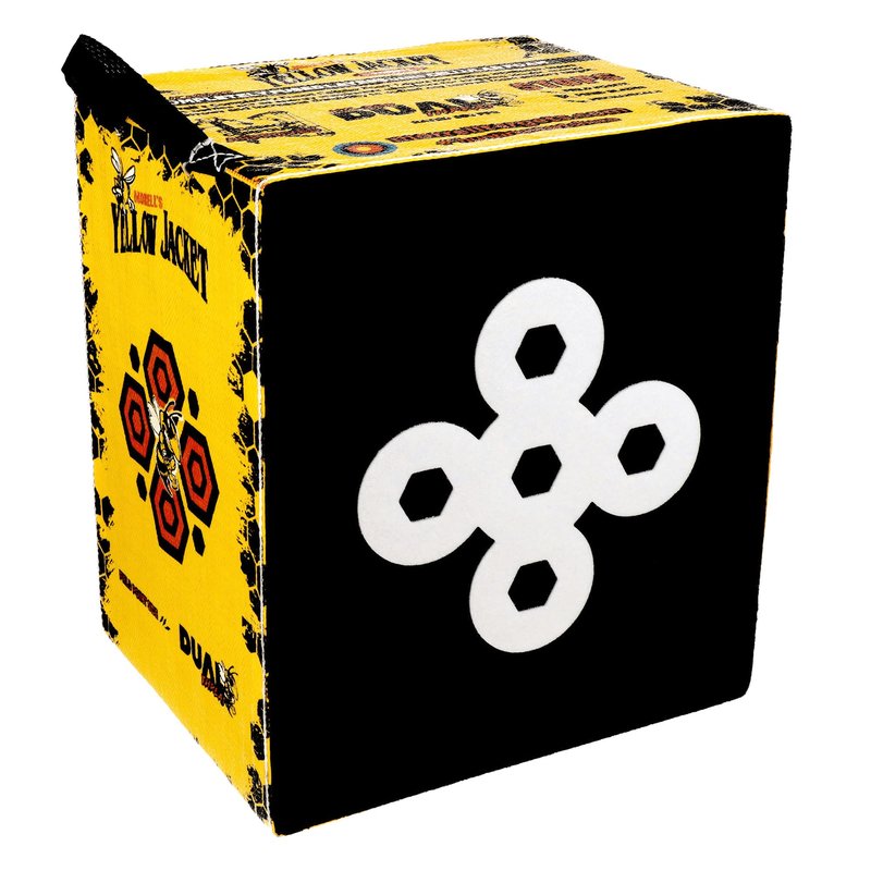 Morrell Targets Yellow Jacket 380 FPS Dual Threat Weatherproof Compound Crossbow Cube Any Tip Foam Archery Target with Carry Handle, 3 Pack, Yellow