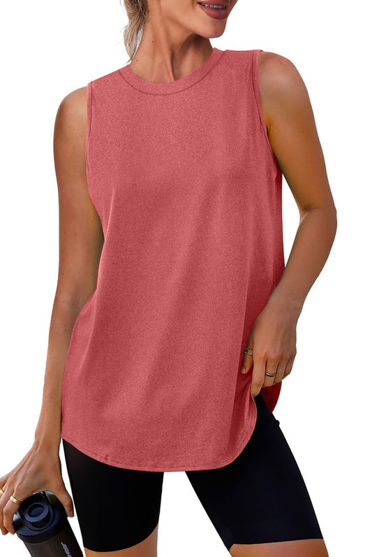 Women's Sleeveless Workout Tops Breathable Lightweight Active Tennis Yoga Shirts Athletic Running Tank Tops for Women Red S