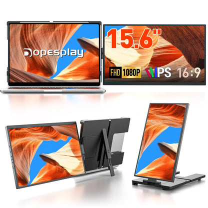 Laptop Screen Extender, 14" FHD 1200P IPS External Portable Monitor for Laptop, Plug & Play Dual Screen Monitor for 14"-17" Laptops, Compatible with Mac, Wins, Chrome, Android, Dex