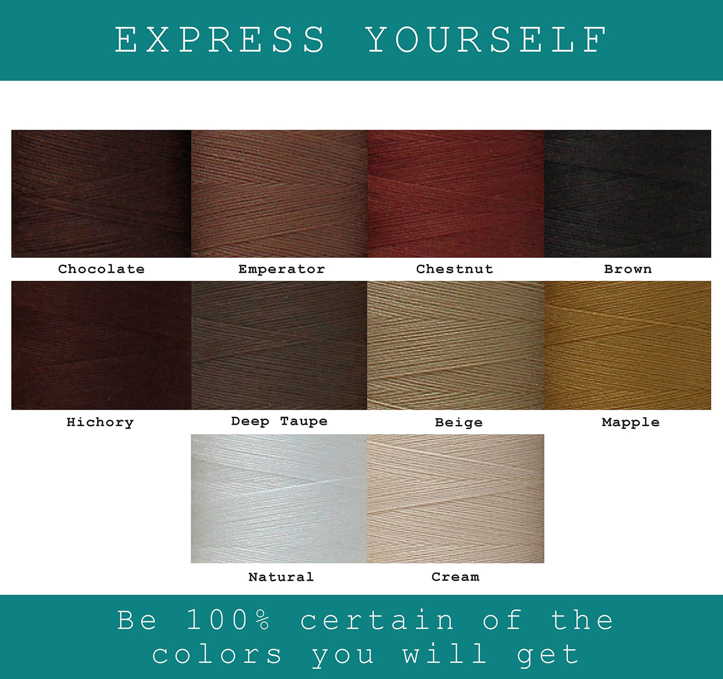 BlesSew Sewing Thread in Brown Color Tones - 10 Spools of Polyester Thread for Sewing Machine for Beginners, Hand Stitching & Quilting - 1000 yds Per Spool