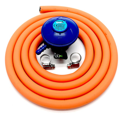 Greenhouse Warehouse continental products Butane Gas Regulator With 2M Hose & 2 Clips Fits Calor Gas/Flogas 21Mm Cylinder
