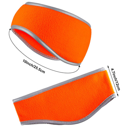 Geyoga 2 Pieces Ear Warmer Headband High Visibility Reflective Safety Headband Winter Running Headband Fleece Ear Covers for Girls Women Men