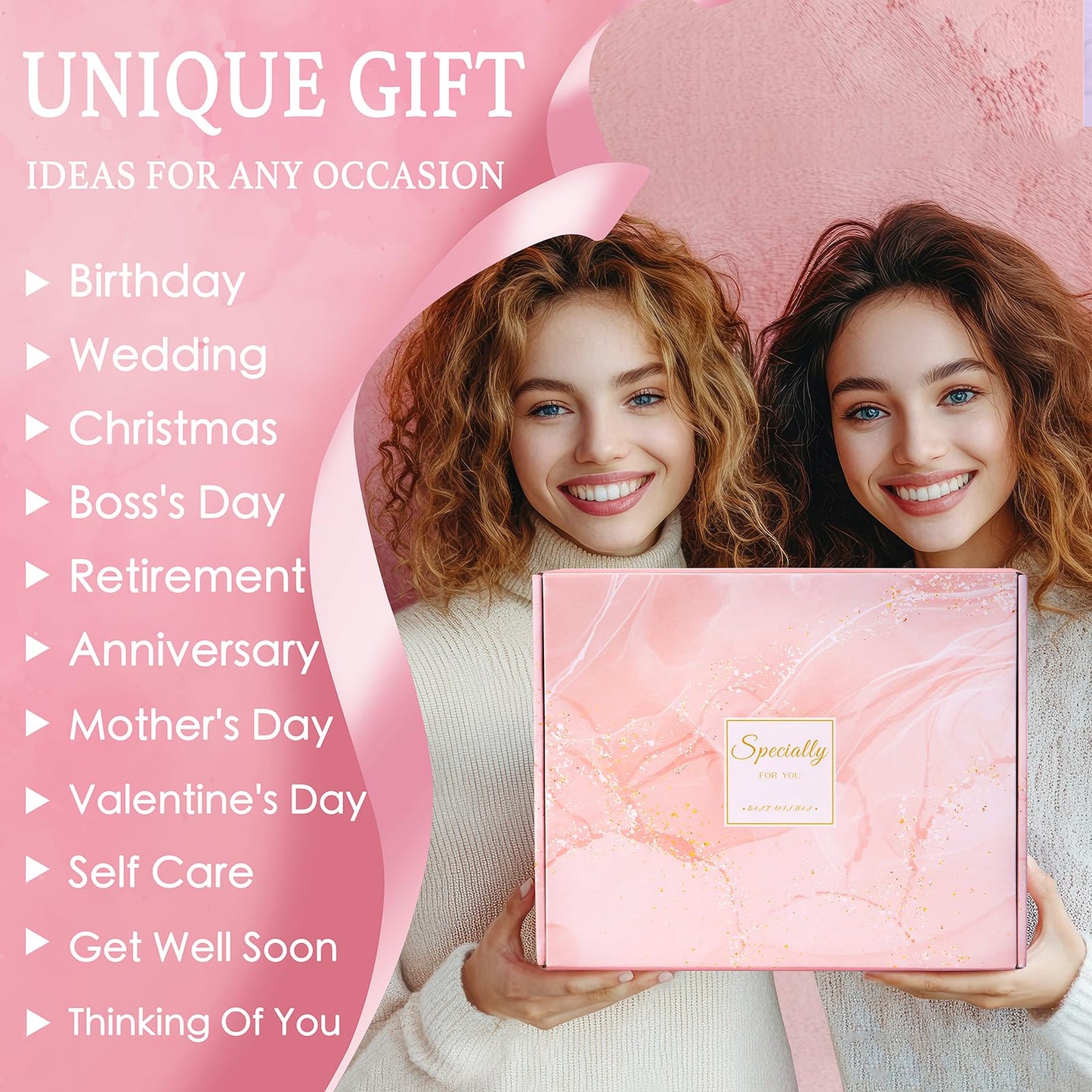 Birthday Gifts for Women Self Care Get Well Soon Gift Baskets, Relaxing Spa Gift Set for Christmas W/Flannel Blanket & 40 OZ Tumbler for Mom Wife Grandma Her Sister Girlfriend, Valentines Mother's Day