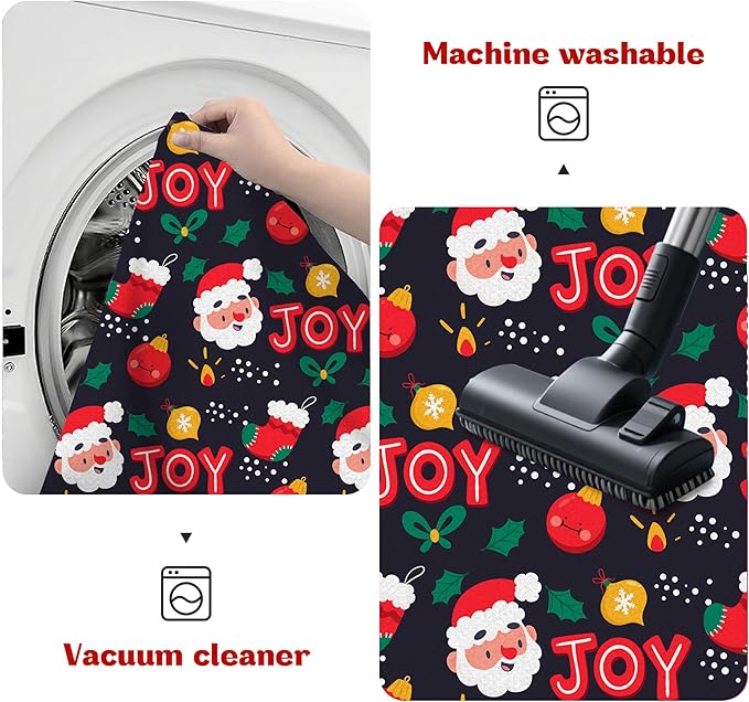 4' X 6' Christmas Area Rugs Xmas Rug Indoor for Living Room Bedroom Dining Room Laundry Nursery Classroom Santa Claus Carpet for Kids Girls Boys Floor Mat Pad Cute