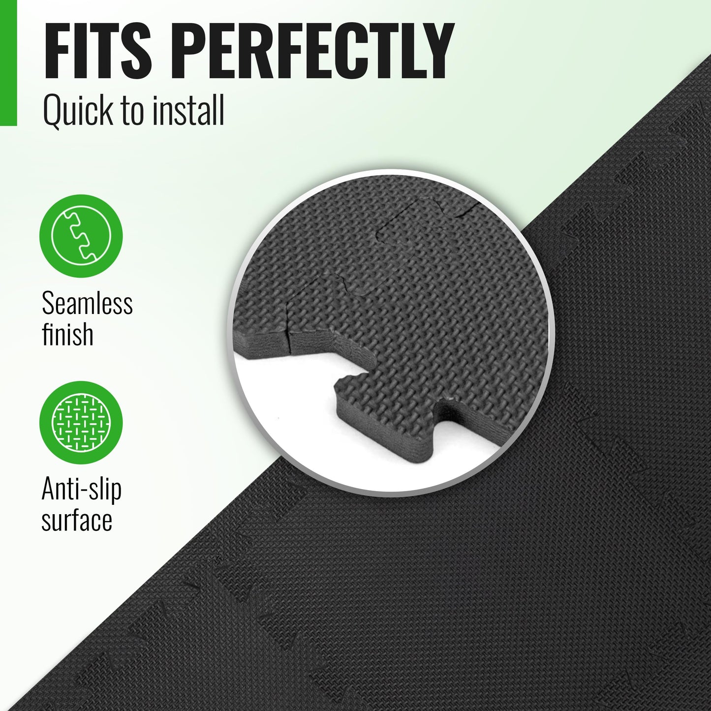 AthleticPro Floor Protection Mat with 18 sqft [12.6" x 12.6"] – Extra Thick Floor Mats [20% More Protection] – Non-Slip Protective Mats for Home Gym