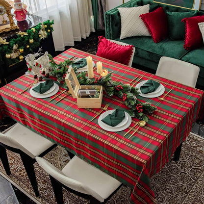 LOSIVISHE Christmas Rectangle Tablecloth 60x84 inch - Waterproof Holiday Decoration Tablecloth - Reusable Wipable Fabric Table Linen for Kitchen, Holiday Dinner Table Covering for Thanksgiving