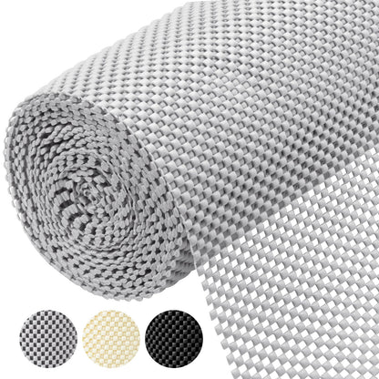 BALEINE Cabinet Liner, Drawer and Shelf Liner for Kitchen Cabinets Non-Adhesive, Non-Slip Protect Desks, Cupboard, Drawers, Shelves, Tableware (12 in x 20 Ft, Gray)